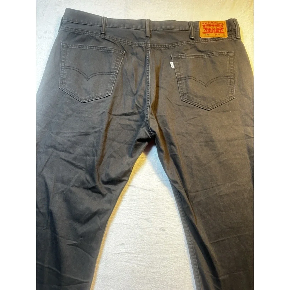 Levi's 505 White Tab Jeans Men's 42x29 Black Straight Rare Zip‎ Classic Fit